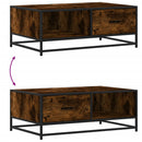 sofabord 90x57x35 cm konstrueret træ og metal røget egetræ