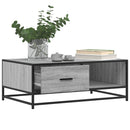 sofabord 90x57x35 cm konstrueret træ og metal grå sonoma-eg