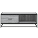 sofabord 90x57x35 cm konstrueret træ og metal grå sonoma-eg