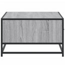 sofabord 90x57x35 cm konstrueret træ og metal grå sonoma-eg
