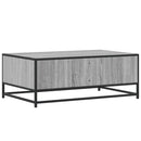 sofabord 90x57x35 cm konstrueret træ og metal grå sonoma-eg