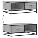 sofabord 90x57x35 cm konstrueret træ og metal grå sonoma-eg