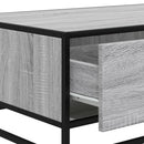 sofabord 90x57x35 cm konstrueret træ og metal grå sonoma-eg