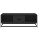 sofabord 100x57x35 cm massivt konstrueret træ og metal sort