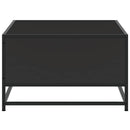 sofabord 100x57x35 cm massivt konstrueret træ og metal sort