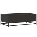 sofabord 100x57x35 cm massivt konstrueret træ og metal sort