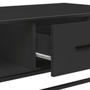 sofabord 100x57x35 cm massivt konstrueret træ og metal sort