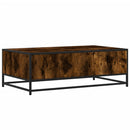 sofabord 100x57x35 cm konstrueret træ og metal røget egetræ