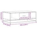 sofabord 100x57x35 cm konstrueret træ og metal røget egetræ