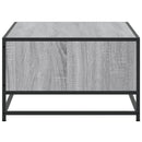 sofabord 100x57x35 cm konstrueret træ og metal grå sonoma-eg