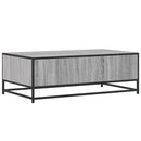 sofabord 100x57x35 cm konstrueret træ og metal grå sonoma-eg