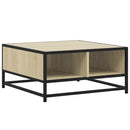 sofabord 60,5x60,5x30 cm konstrueret træ og metal sonoma-eg