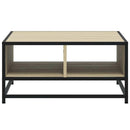 sofabord 60,5x60,5x30 cm konstrueret træ og metal sonoma-eg