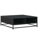 sofabord 80x80x30 cm konstrueret træ og metal sort