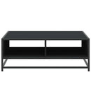 sofabord 80x80x30 cm konstrueret træ og metal sort