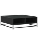 sofabord 80x80x30 cm konstrueret træ og metal sort