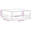 sofabord 80x80x30 cm konstrueret træ og metal sort