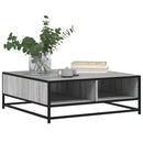 sofabord 80x80x30 cm konstrueret træ og metal grå sonoma-eg