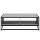sofabord 80x80x30 cm konstrueret træ og metal grå sonoma-eg