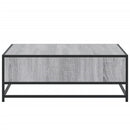sofabord 80x80x30 cm konstrueret træ og metal grå sonoma-eg