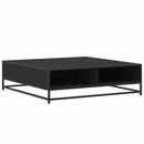 sofabord 100x100x30 cm konstrueret træ og metal sort