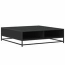 sofabord 100x100x30 cm konstrueret træ og metal sort