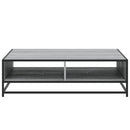 sofabord 100x100x30 cm konstrueret træ og metal grå sonoma-eg