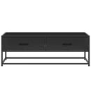 sofabord 100x50x35 cm massivt konstrueret træ og metal sort