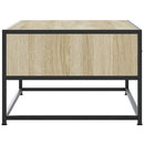 sofabord 100x50x35 cm konstrueret træ og metal sonoma-eg
