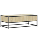sofabord 100x50x35 cm konstrueret træ og metal sonoma-eg