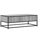 sofabord 100x50x35 cm konstrueret træ og metal grå sonoma-eg