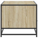 sofabord 100x50x45 cm konstrueret træ og metal sonoma-eg