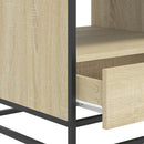 sofabord 100x50x45 cm konstrueret træ og metal sonoma-eg