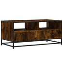 sofabord 100x50x45 cm konstrueret træ og metal røget egetræ