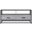 sofabord 100x50x45 cm konstrueret træ og metal grå sonoma-eg