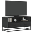 tv-bord 80x34,5x40 cm konstrueret træ og metal sort