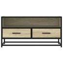 tv-bord 80x34,5x40 cm konstrueret træ og metal sonoma-eg