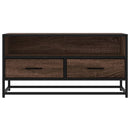 tv-bord 80x34,5x40cm konstrueret træ og metal brun egetræsfarve