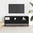 tv-bord 100x34,5x40 cm konstrueret træ og metal sort