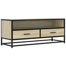 tv-bord 100x34,5x40 cm konstrueret træ og metal sonoma-eg