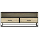 tv-bord 100x34,5x40 cm konstrueret træ og metal sonoma-eg