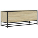 tv-bord 100x34,5x40 cm konstrueret træ og metal sonoma-eg