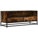 tv-bord 100x34,5x40 cm konstrueret træ metal røget egetræsfarve