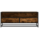 tv-bord 100x34,5x40 cm konstrueret træ metal røget egetræsfarve