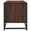 tv-bord 100x34,5x40 cm konstrueret træ metal brun egetræsfarve