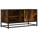 tv-bord 80x34,5x40 cm konstrueret træ metal røget egetræsfarve