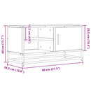 tv-bord 80x34,5x40 cm konstrueret træ metal røget egetræsfarve