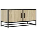 tv-bord 80x34,5x40 cm konstrueret træ og metal sonoma-eg