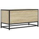 tv-bord 80x34,5x40 cm konstrueret træ og metal sonoma-eg