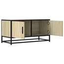 tv-bord 80x34,5x40 cm konstrueret træ og metal sonoma-eg